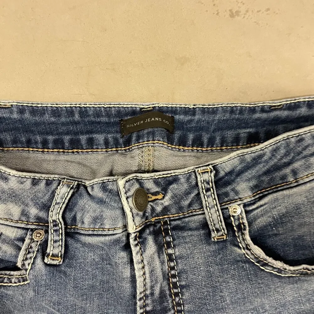 Y2K silver brand western bootcut jeans 34x31